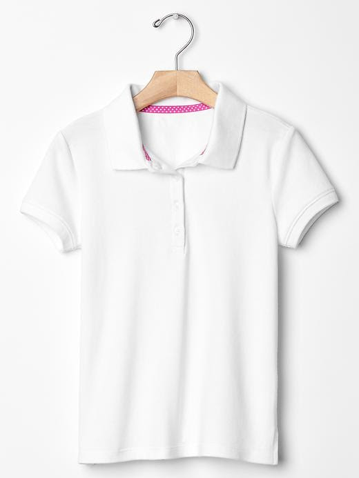 Gap Girls Solid Pique Polo Size M - White