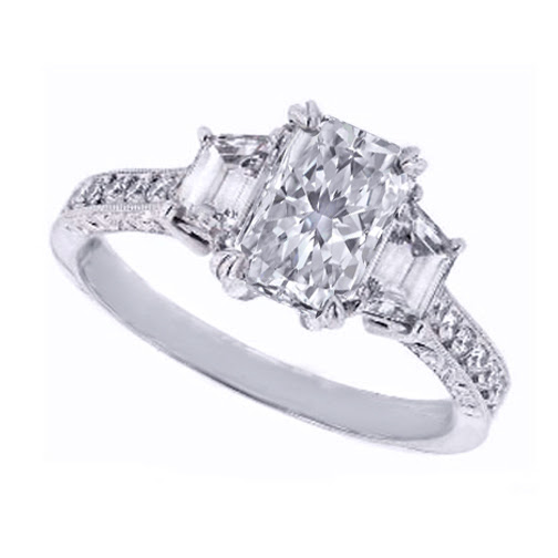 Radiant wedding rings