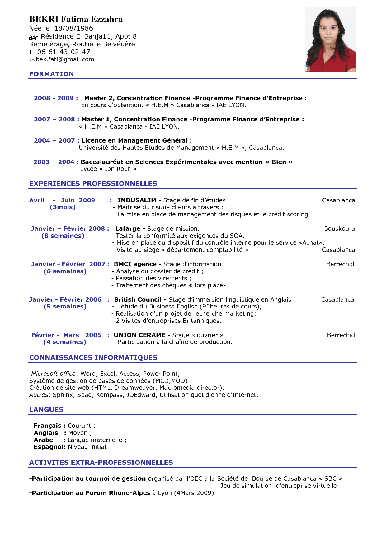 Exemple de cv en francais pdf - laboite-cv.fr