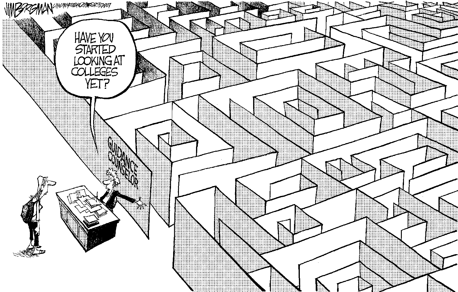 College Admissions Cartoon Maze