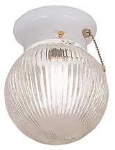 Ceiling Light Fixture w Pull Chain 6” Round Globe New | eBay