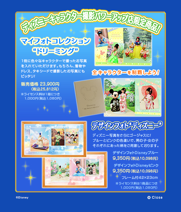 スタジオアリス ディズニーキャラクター撮影方法や料金 種類について書いてみた