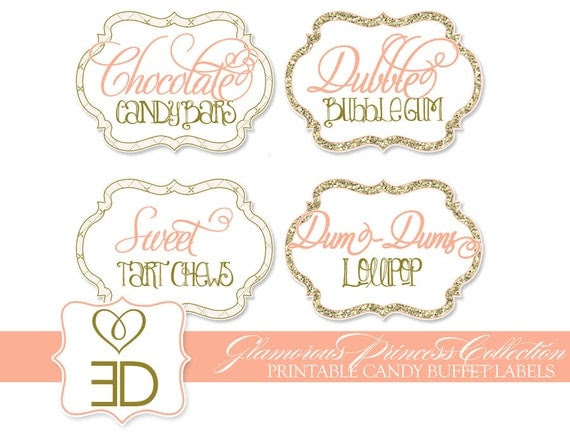 Princess Party Collection Printable Candy by EccentricDesignsbyLH