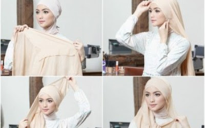 Kreasi Gaya Hijab Pastel Warna Krem Berikan Nuansa Elegan