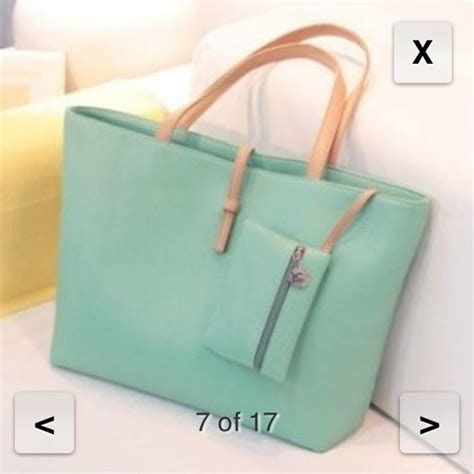 super cute mint tote bag school brand os
