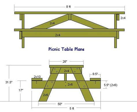 picnic table plans  metric valliew picnic table