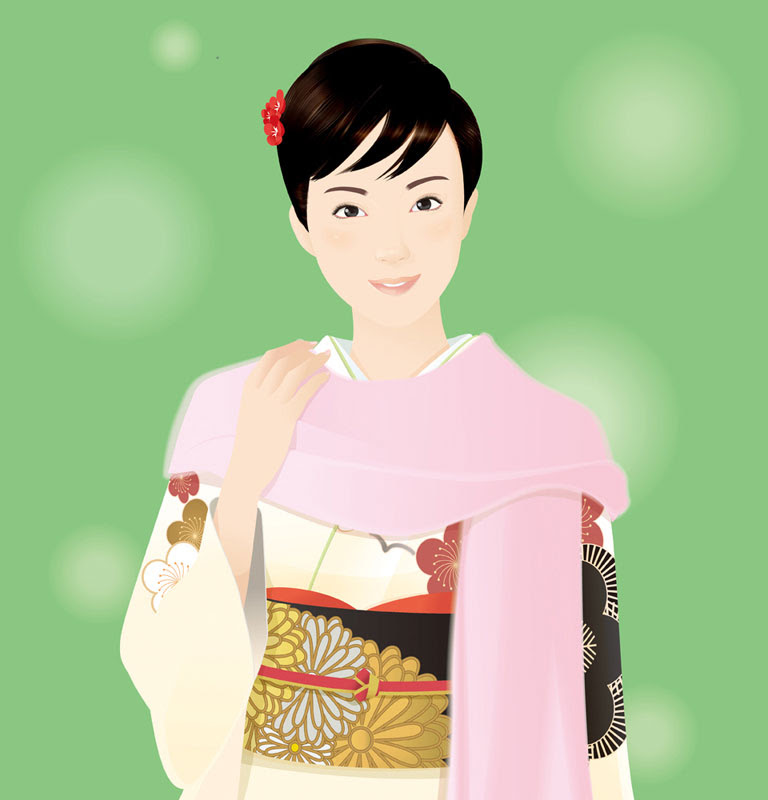 着物女性イラスト 新年のお正月に着物を着る女性 ストックイラスト 衛星写真素材blog 株式会社アートバンク オフィシャルブログ