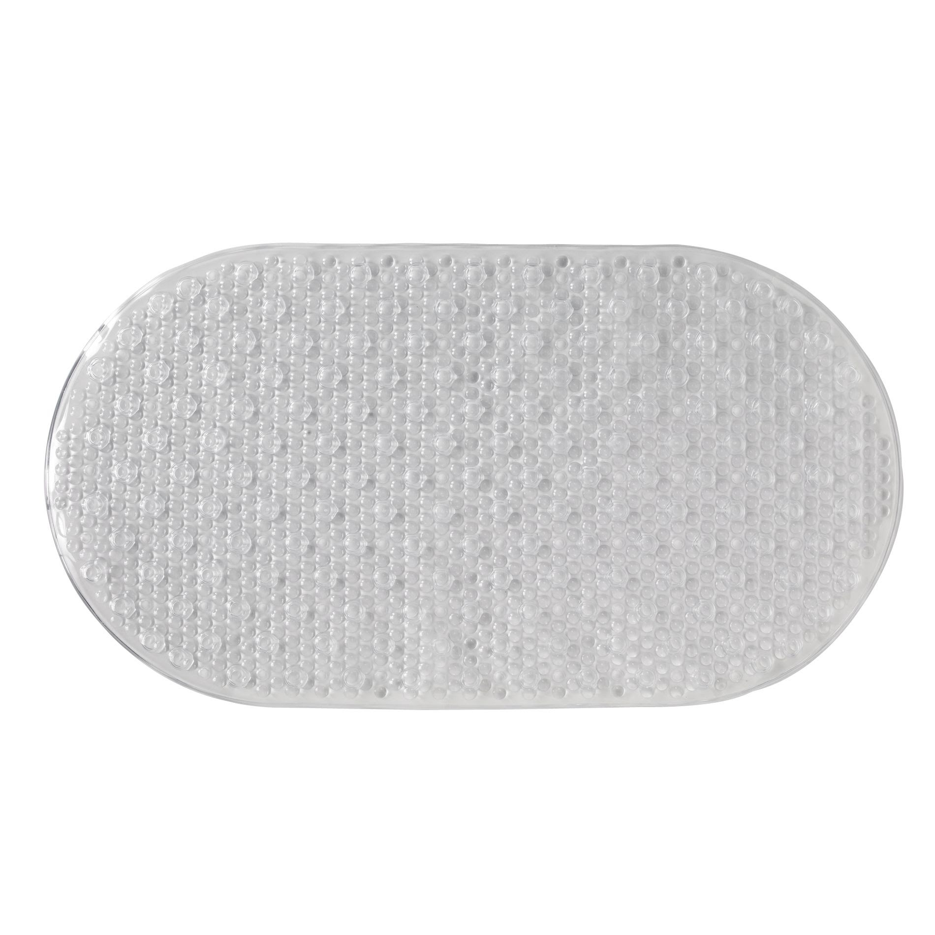 Essential Home 15 in. X 27 in. Clear Oval Bubble Bath Mat ...