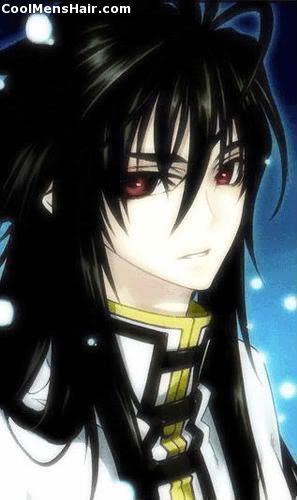 anime boy with black hair and red eyes. anime boy with lack hair and