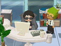 Researching mysteries in 'MySims Agents' for DS