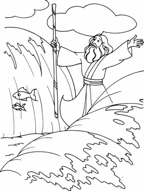 Free Moses Parting The Red Sea Coloring Page Download Free Clip