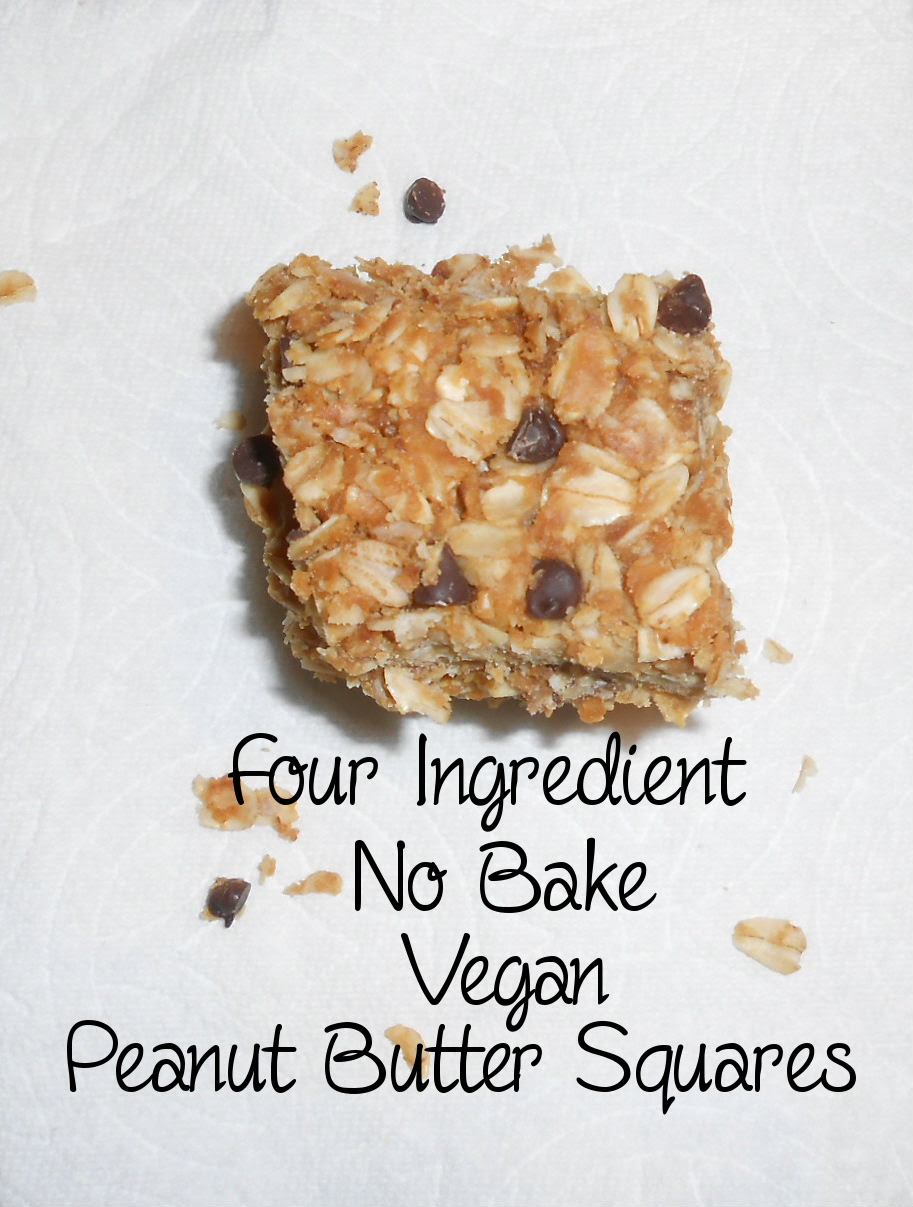 4 Ingredient Vegan No Bake Peanut Butter Squares - The ...