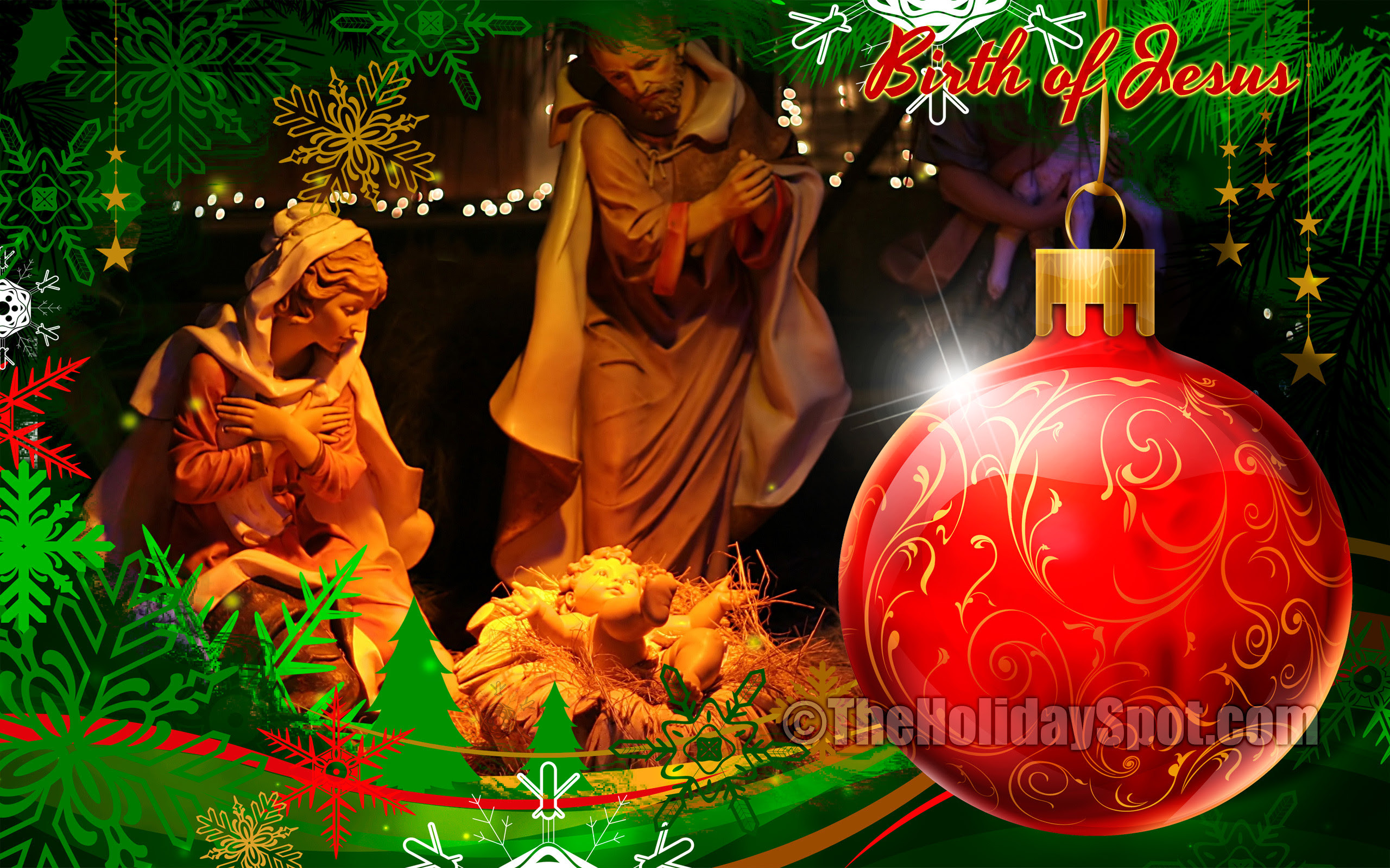 Christmas Wallpaper HD · Download · Christmas Wallpaper showing glowing earth during birth of jesus