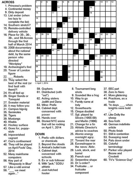 Give these printable crossword puzzles a try and then come back to see how many answers you got correct. start spreading the news crossword puzzle