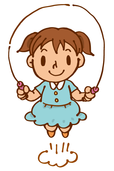 なわとびをする女の子のイラスト かわいいフリー素材が無料のイラストレイン