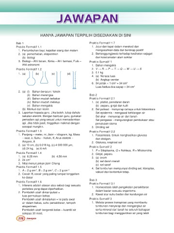 Jawapan Sains Tingkatan 3 Praktis Formatif