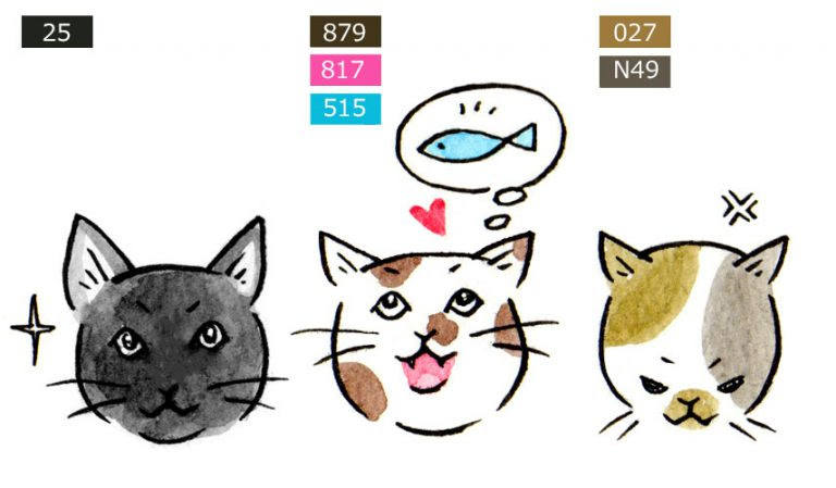 簡単 猫の表情３パターン Tombow Fun Art Studio トンボ鉛筆