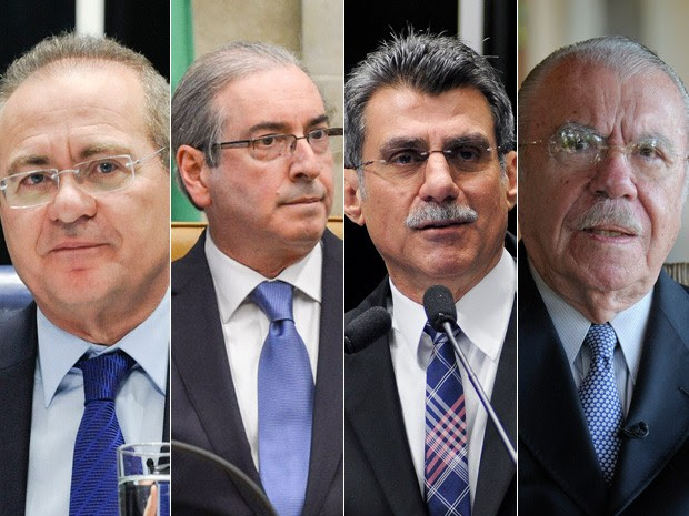 Ministério Público pediu a prisão dos peemedebistas Renan Calheiros, Eduardo Cunha, Romero Jucá e José Sarney (Foto: Agência Senado e Agência Brasil)