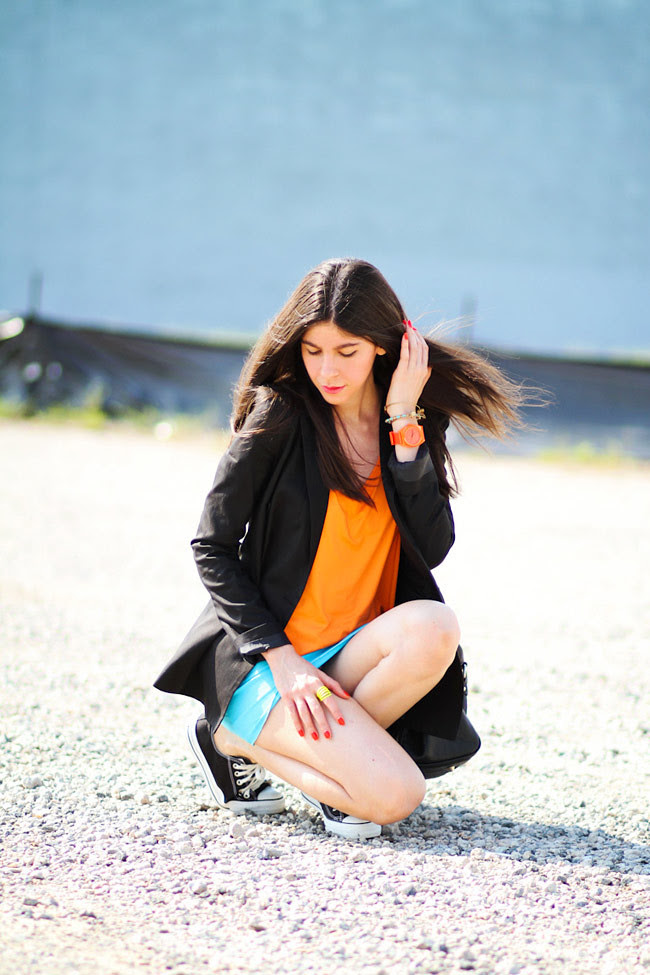 Color Blocking, Converse All Star, Fashion Outfit, Nixon Neon Watch