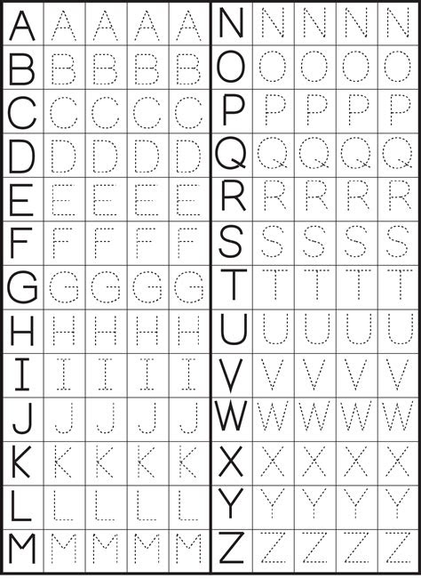  printable letter tracing worksheets for kindergarten preschool