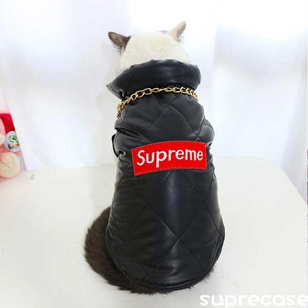 シュプリーム ベスト 犬服 ドッグウェア ブラント ペット服 防寒ベスト Supreme ベスト カコイイ 冬