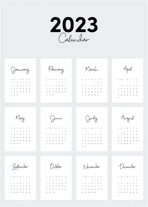  printable calendar 2023 monthly printable template calendar