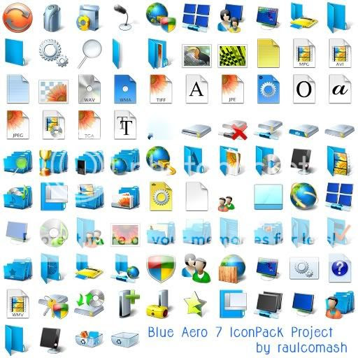 Blue Aero Icons