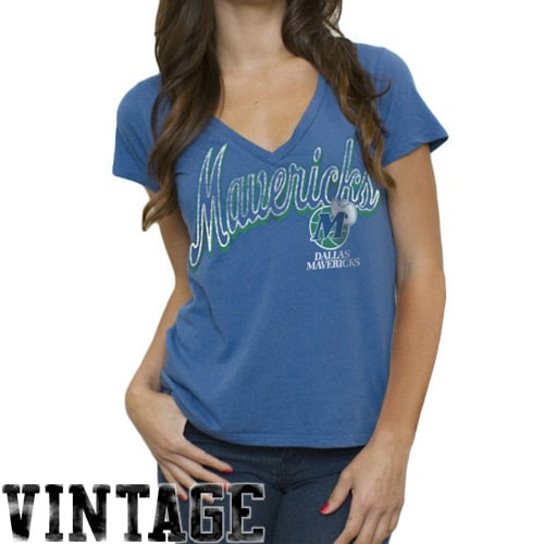 Dallas Mavericks Women's Solid Slim Fit V-Neck T-Shirt