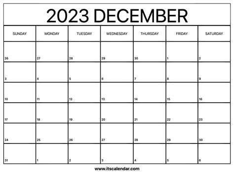  free printable december 2023 calendar