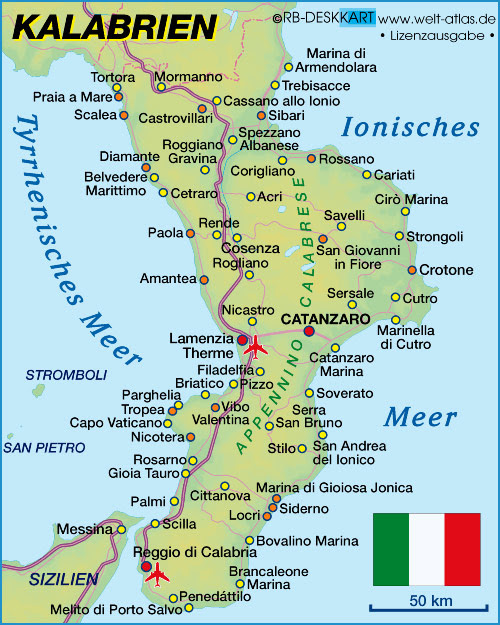 Map and Getting - Calabria