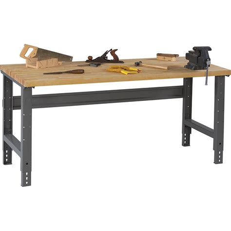 tennsco adjustable workbench wood top inw  ind