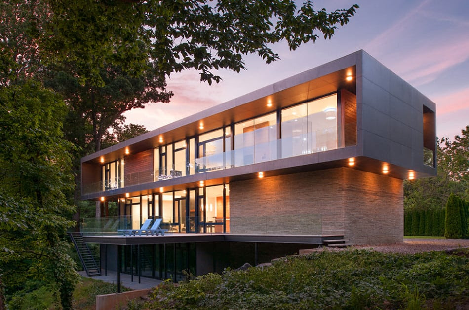Modern Box House with Interior Glass Bridges Modern Modern Box House with Interior Glass Bridges Modern