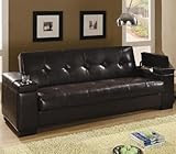 San Diego Faux Leather Convertible Sofa in Brown