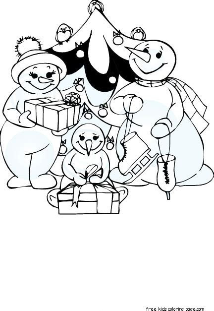 christmas carol clock snowman family coloring pagesfree