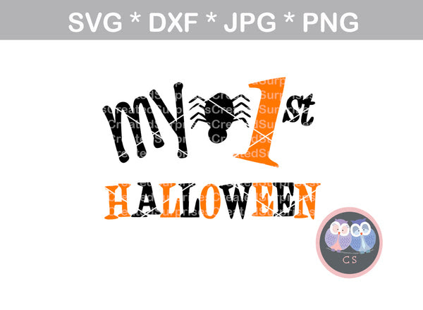 Babys First Halloween 1st Halloween Spider Digital Download Svg D Createdsurprises