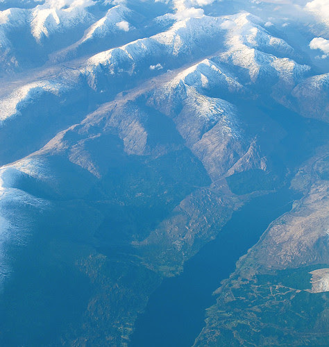 Loch Linnhe and mountains, aerial photo