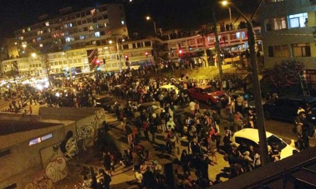 Evacuation under way in Antofagasta, Chile, after an offshore earthquake triggered a tsunami alert and full-scale civil emergency.