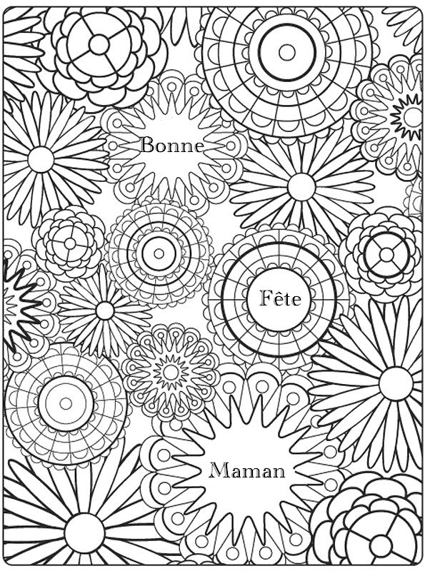 Coloriage anti-stress Fete des meres 9