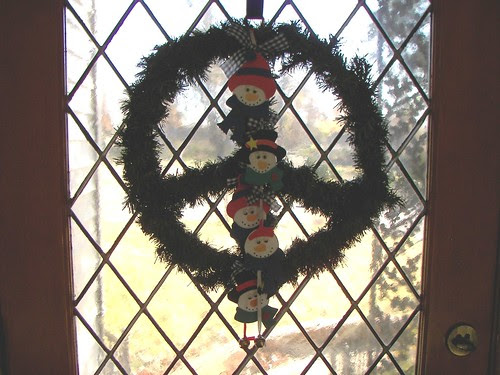 Snowman Peace Wreath