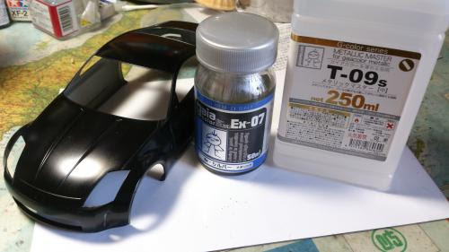 タミヤ1 24 フェアレディz33製作3 ボディ塗装 ガイアノーツexシルバー 普段はプラモ ときどきrx 7