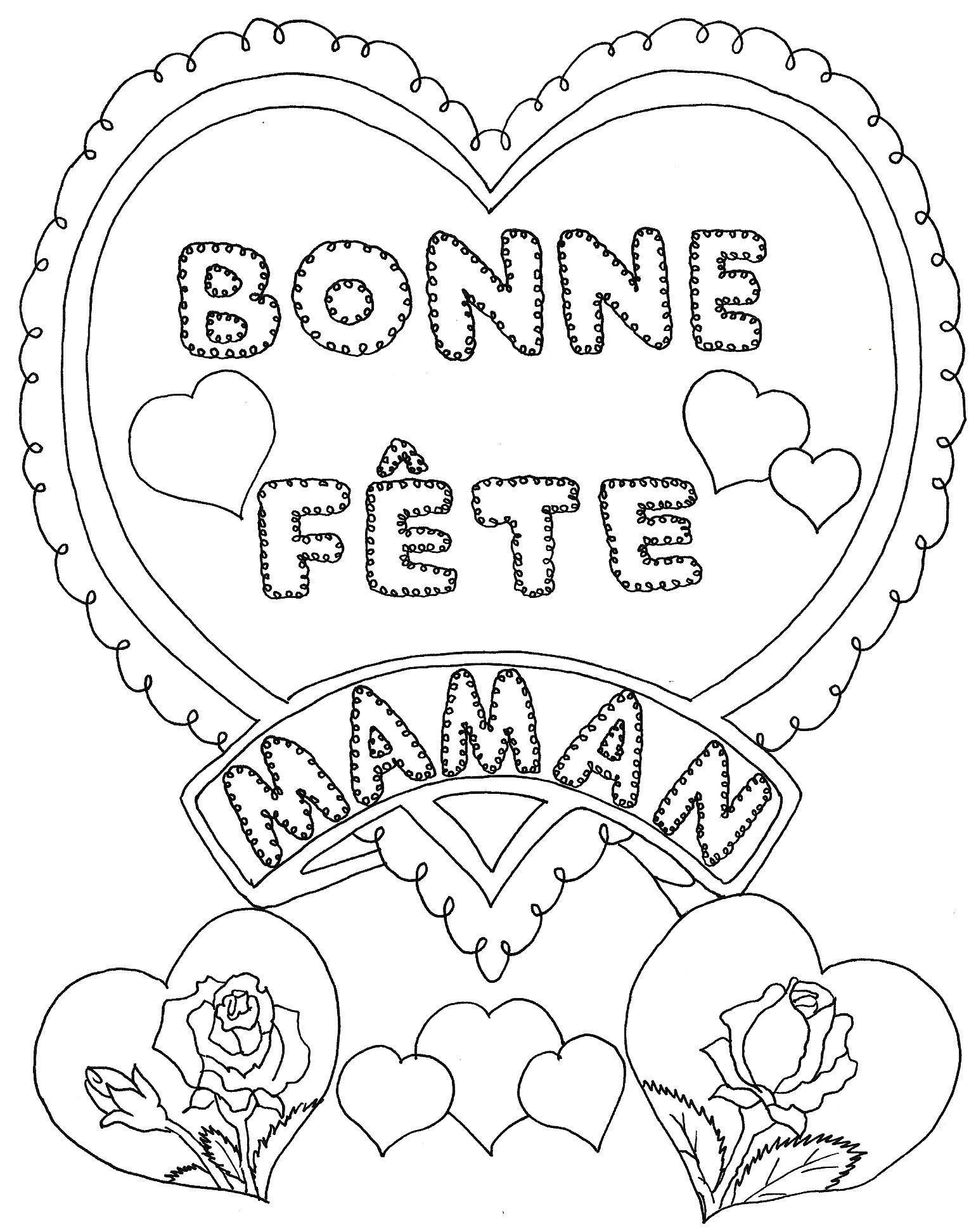 Coeur Bonne Fªte Maman   colorier