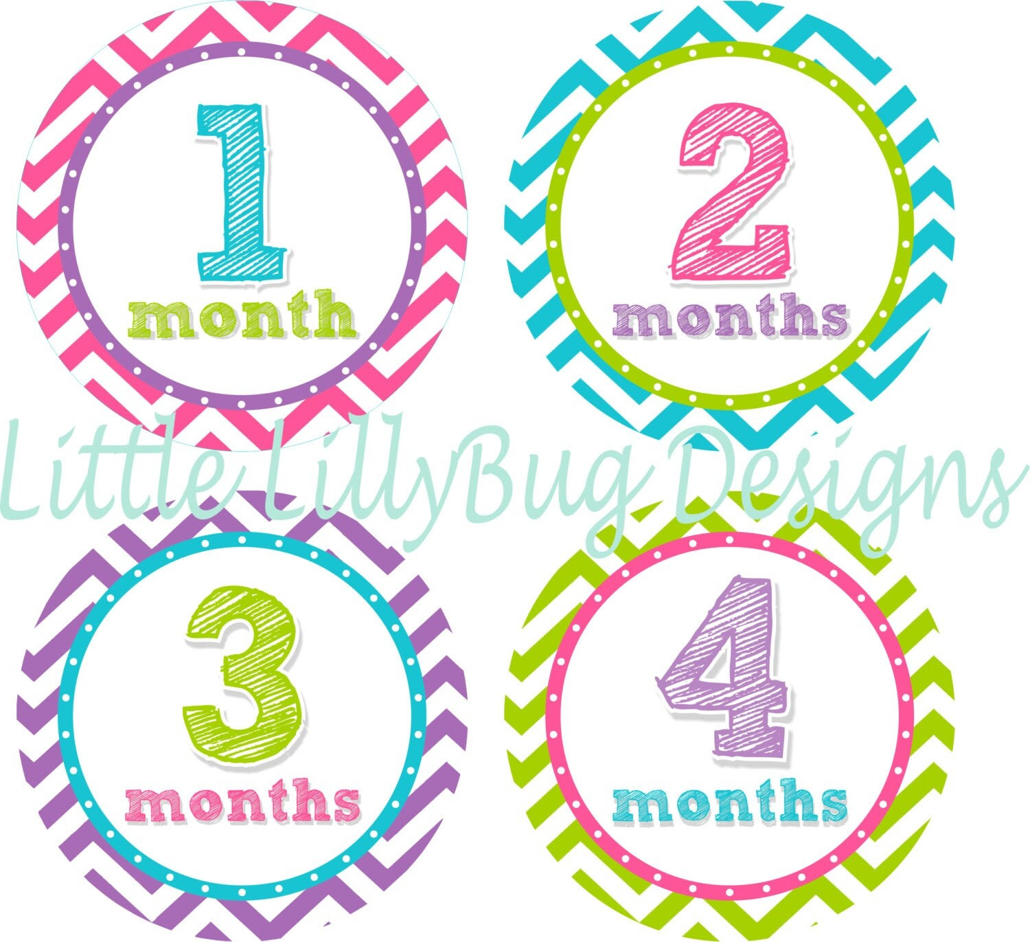 Baby Month Stickers Baby Monthly Stickers Girl Monthly Shirt Stickers Chevron Sketch Shower Gift Photo Prop Baby Milestone Sticker