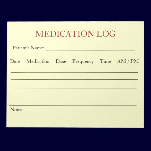 Medication Log Notepad (White)