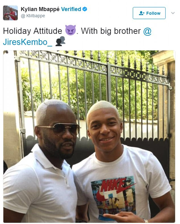 Kylian Mbappe shows off new haircut | Daily Mail Online
