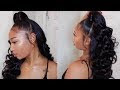 Half up half down hairstyles black girl straight 216388