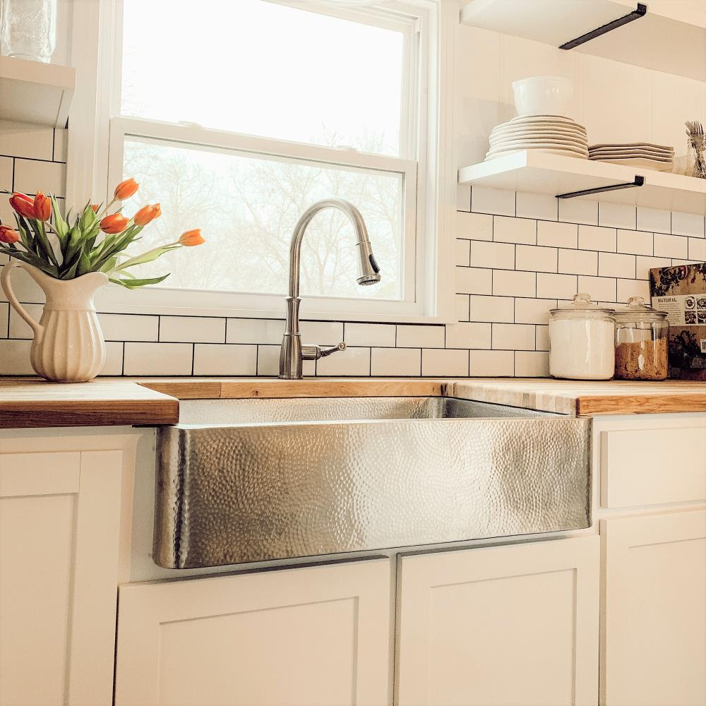SINKOLOGY Fortify Crafted Stainless Steel Farmhouse Apron Front 32-in x  21.5-in Brushed Single Bowl Stainless Steel Kitchen Sink