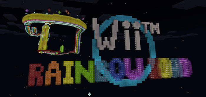 Wii Rainbow Road Recreation [Roller Coaster]  Minecraft 