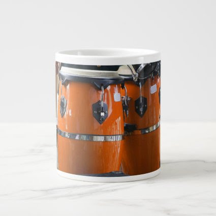 Bright orange conga drums photo jumbo mug