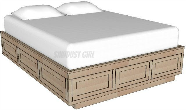 Woodworking diy full size platform bed with storage plans PDF Free ...