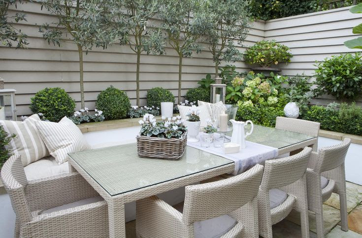 Leopoldina Haynes Garden: olive trees and dining outdoor